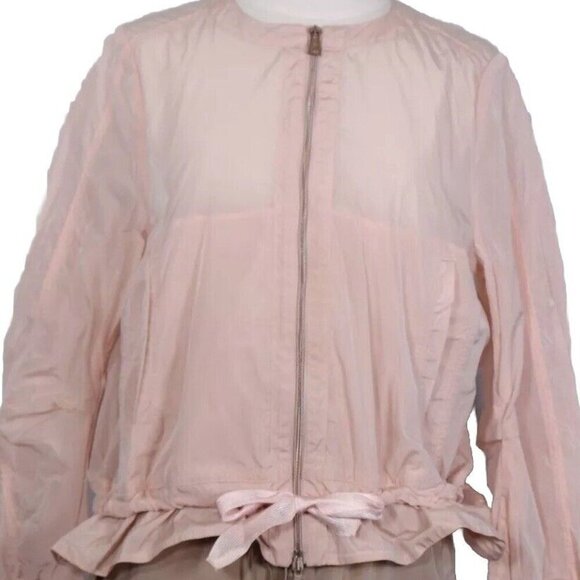 Luisa Cerano Women's 8 Light Pink Jacket 498510 Full Zip Windbreaker Long Sleeve - Picture 2 of 13